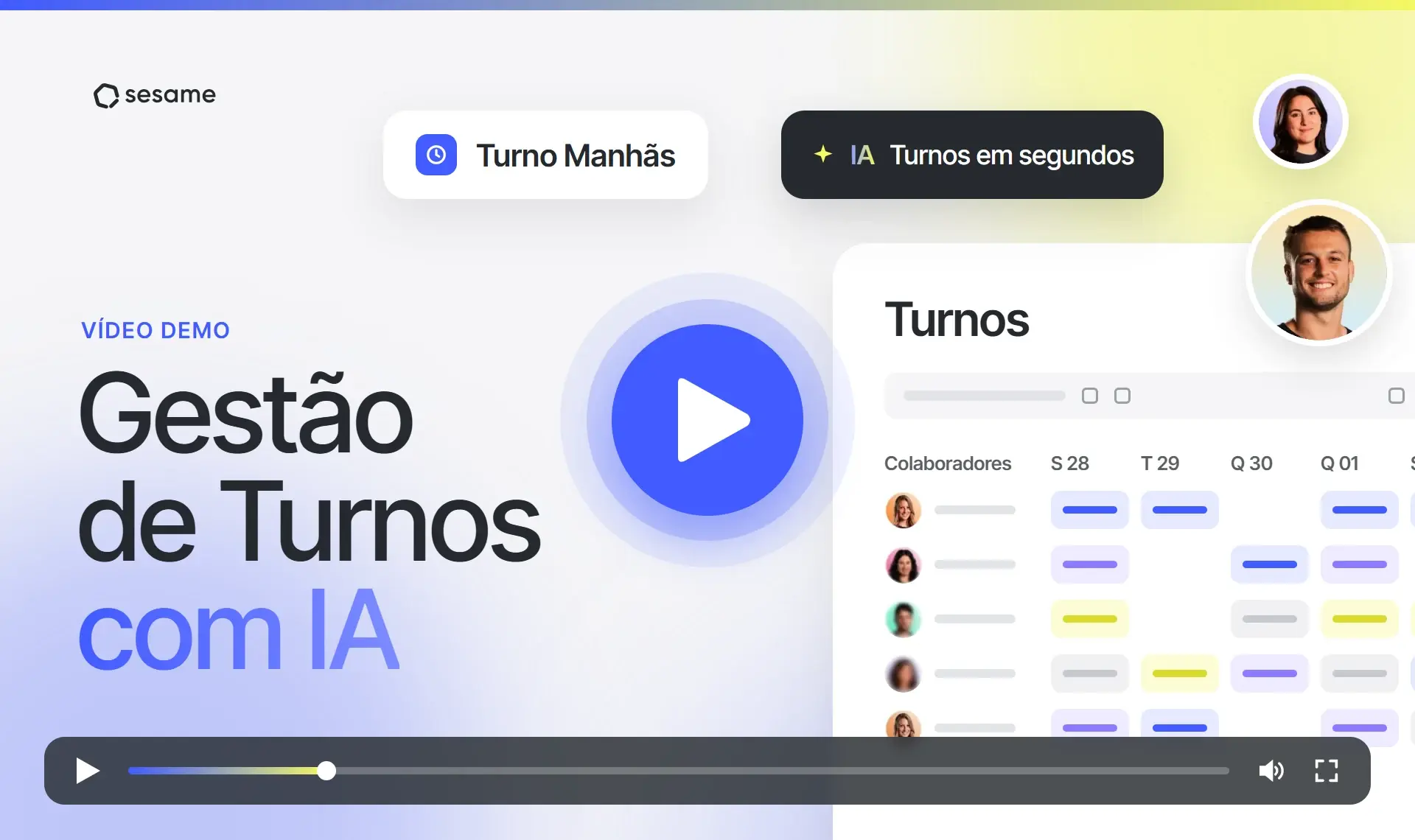 Vídeo demo: Gestão de Turnos com IA