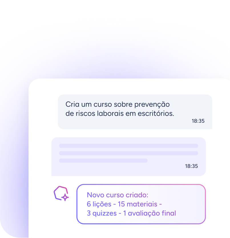 Gerador de </br>cursos com IA